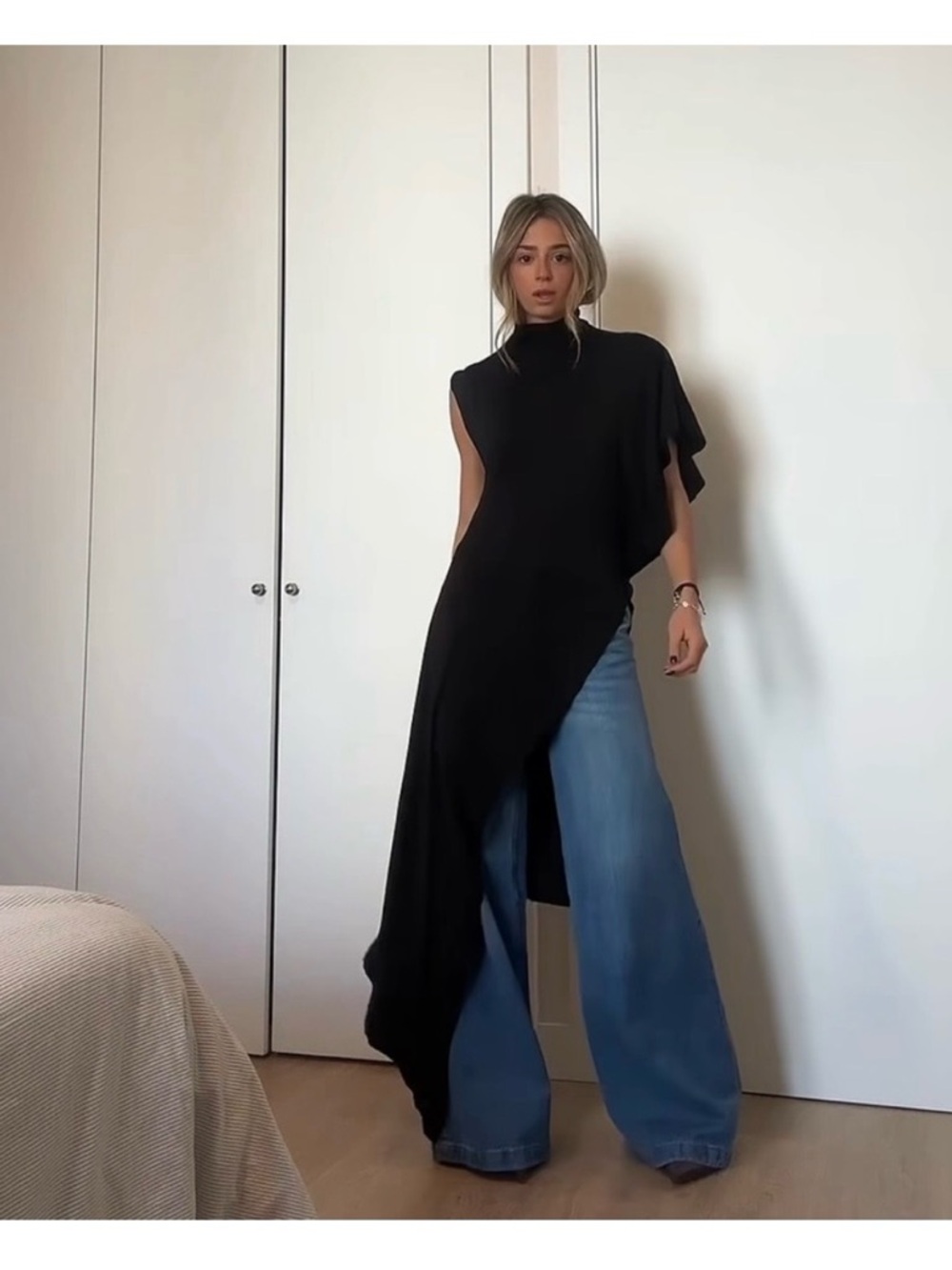 ZARA NWT Draped Asymmetric Top
